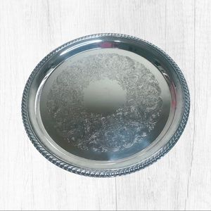 National Silver Company handleless serving tray